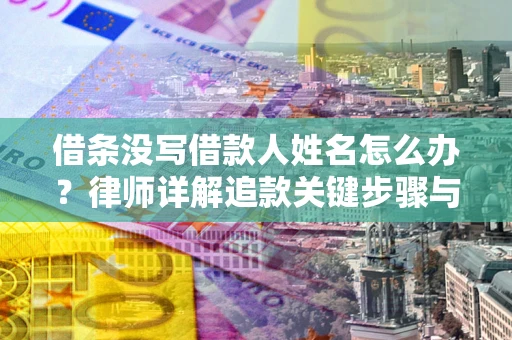 北京借条没写借款人姓名怎么办？律师详解追款关键步骤与证据链构建